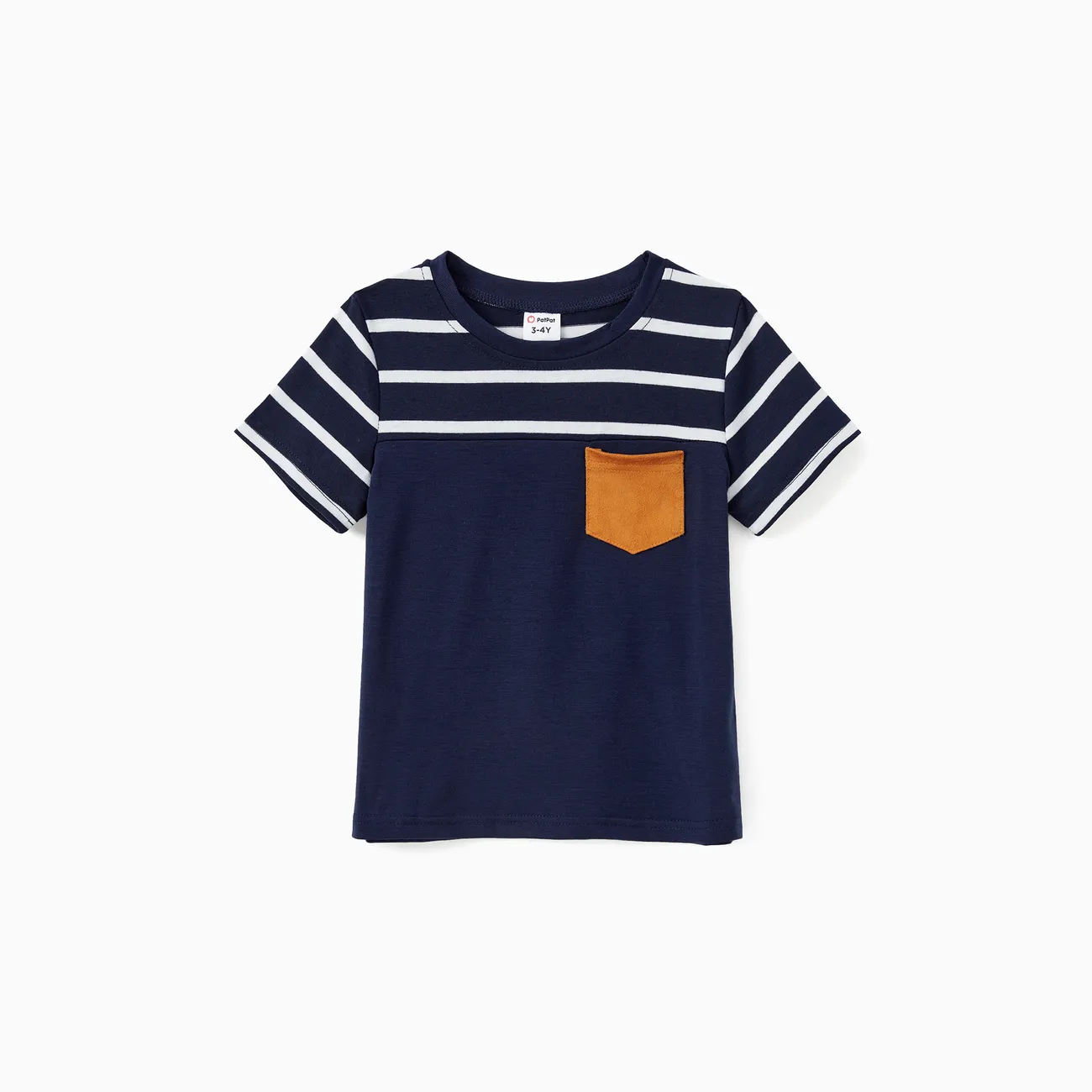 Family Matching Striped Spliced Dresses and Short-sleeve T-shirts Sets