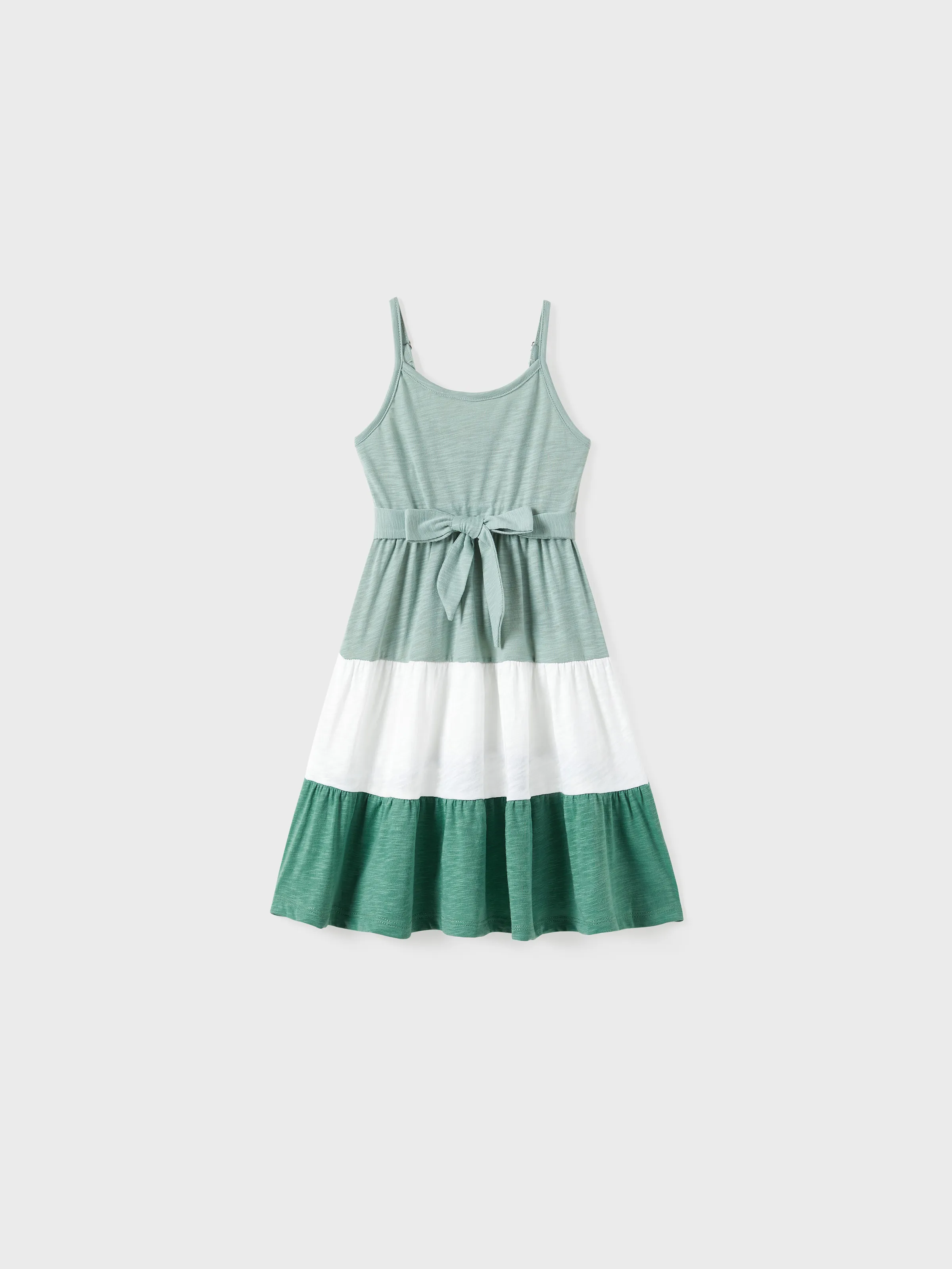 

Family Matching Sets Color Block Tee and Wrap Front Pleated Dress with Hidden Snap Button