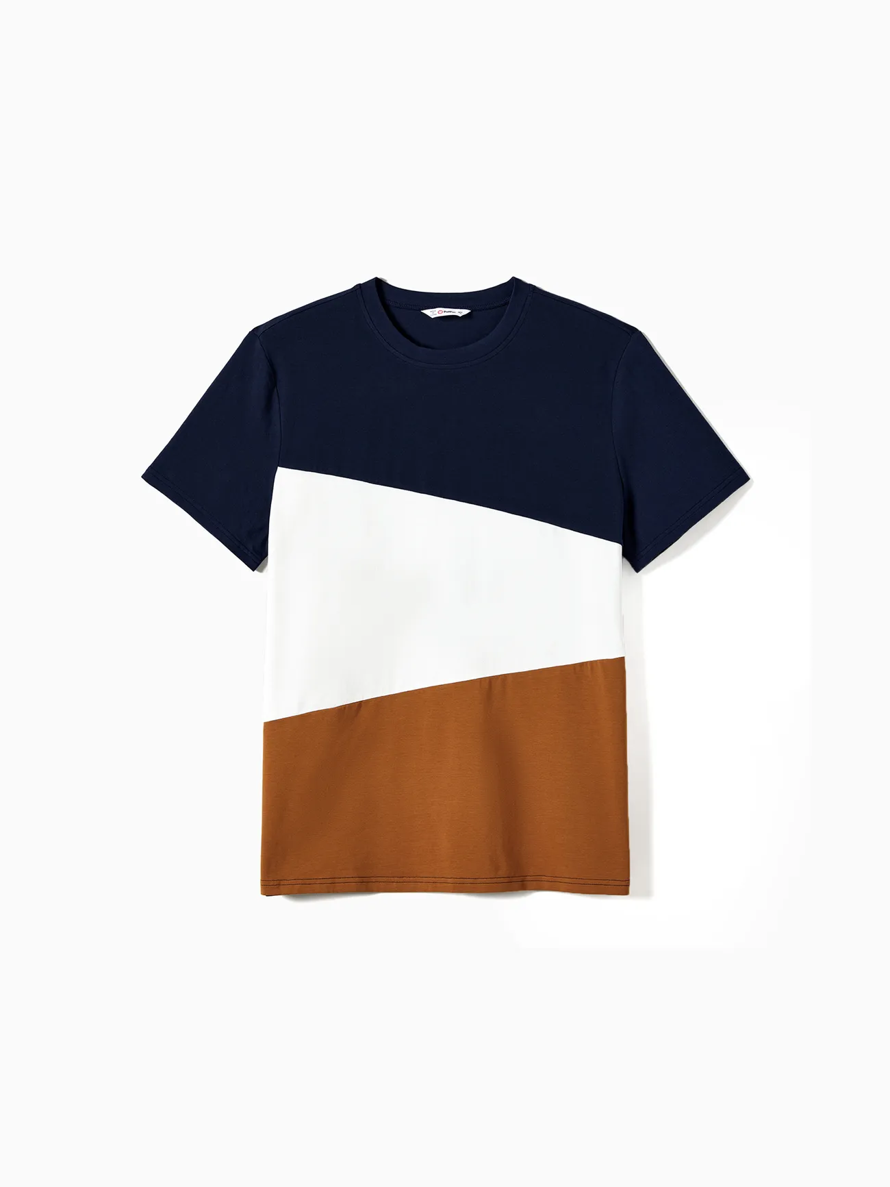 Men - Family Matching Casual Dress or T-Shirt, Solid Color, Fabric Stitching - royalblue - image 20