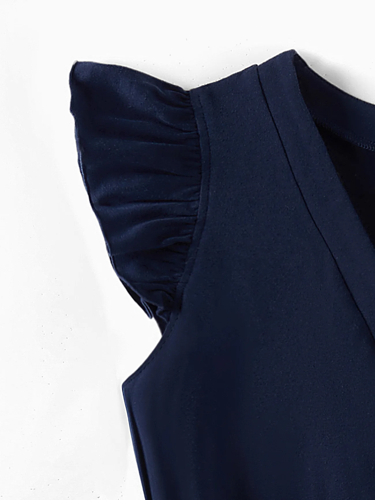 Women - Family Matching Casual Dress or T-Shirt, Solid Color, Fabric Stitching - royalblue - image 4
