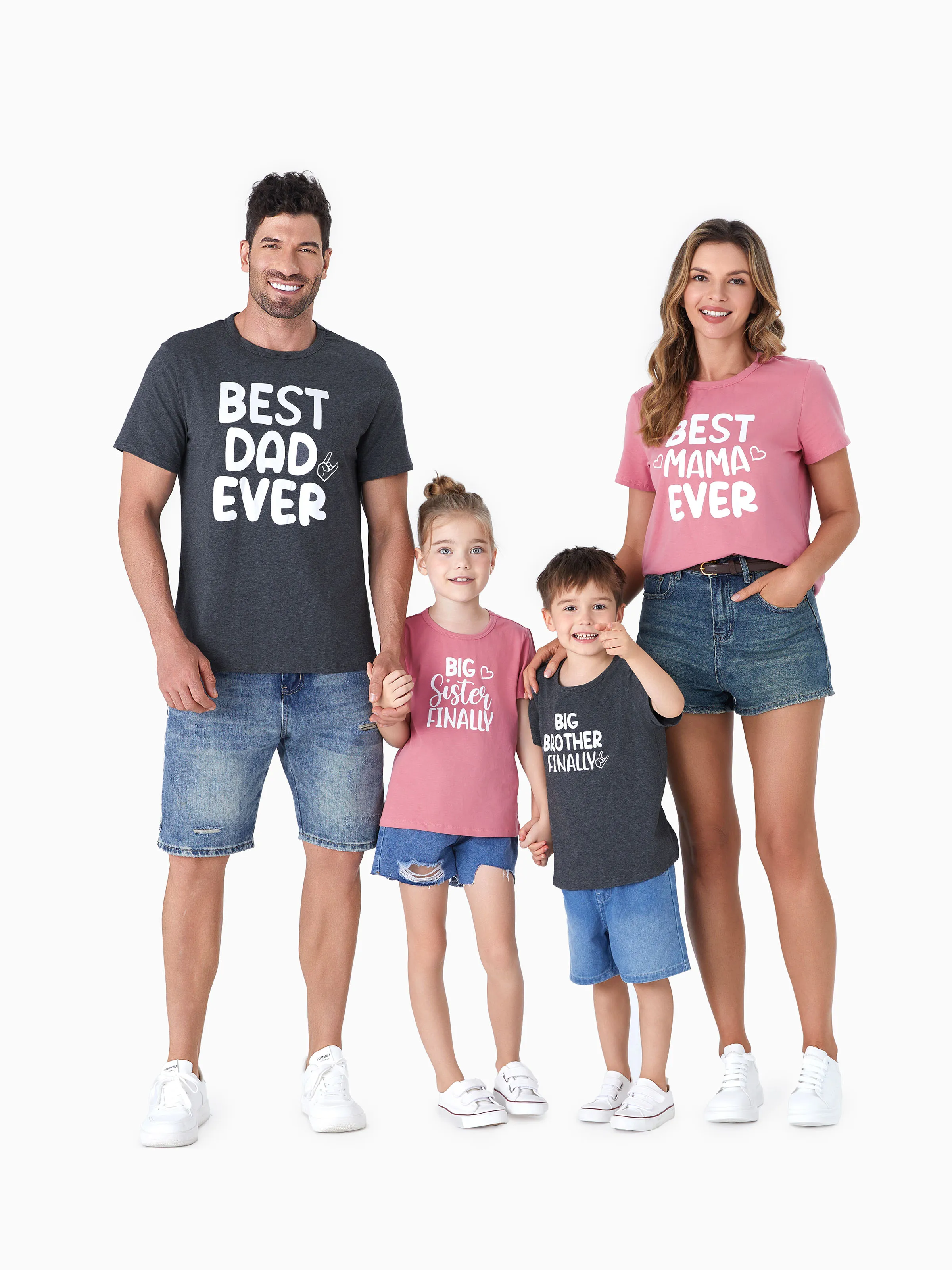 Family Matching Celebrate New Member Cotton Short Sleeves Top 