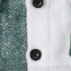 Kleinkind Mädchen/Junge 100% Baumwolle Knopfdesign karierte Kapuzenjacke grün