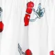 Baby Girl 100% Cotton Allover Cherry Print Shirred Strappy Dress White