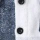 Kleinkind Mädchen/Junge 100% Baumwolle Knopfdesign karierte Kapuzenjacke blau