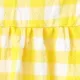 1pc Baby Girl Plaid&Lemon&Fruit Sweet Dress Pale Yellow