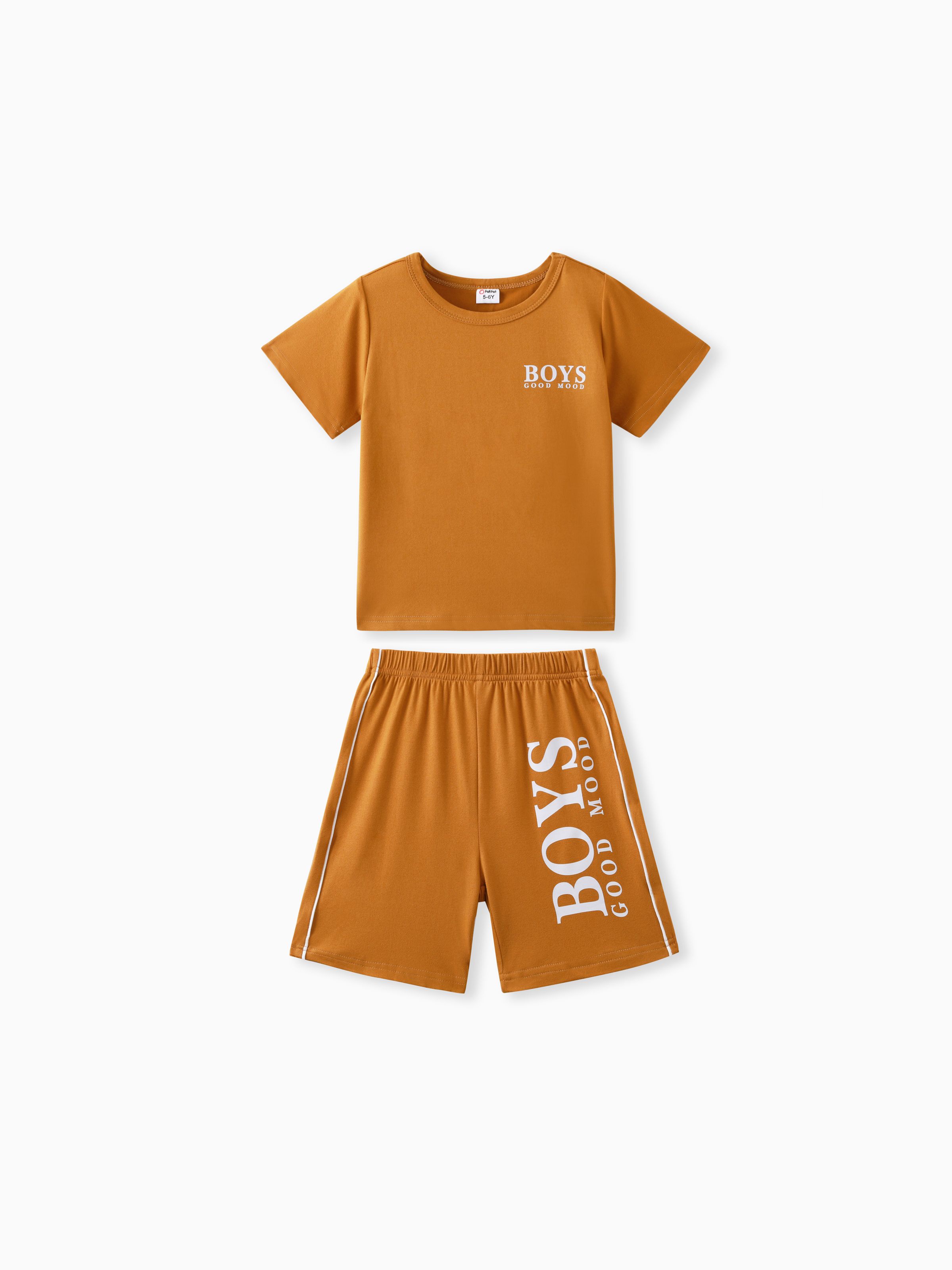 

2pcs Kid Boy Letter Print Short-sleeve Tee and Elasticized Shorts Set