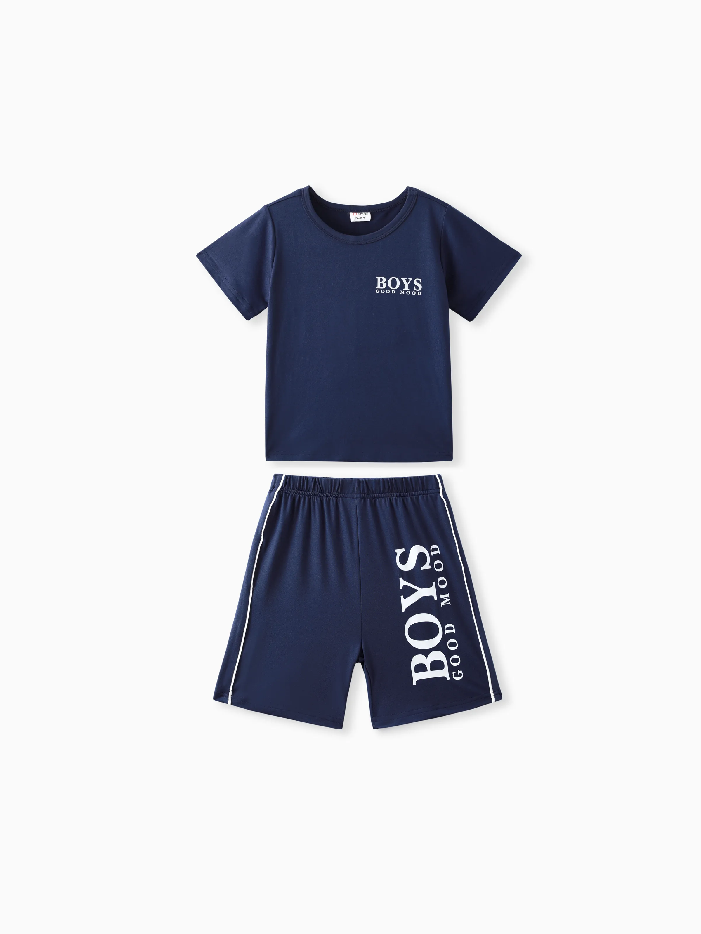 2 pezzi Bambini Set Ragazzo Lettere Cuciture in tessuto Completo maniche corte pantaloncini