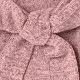 Kid Girl Solid Color Turtleneck Belted Long-sleeve Dress (Bag is not included) Pink