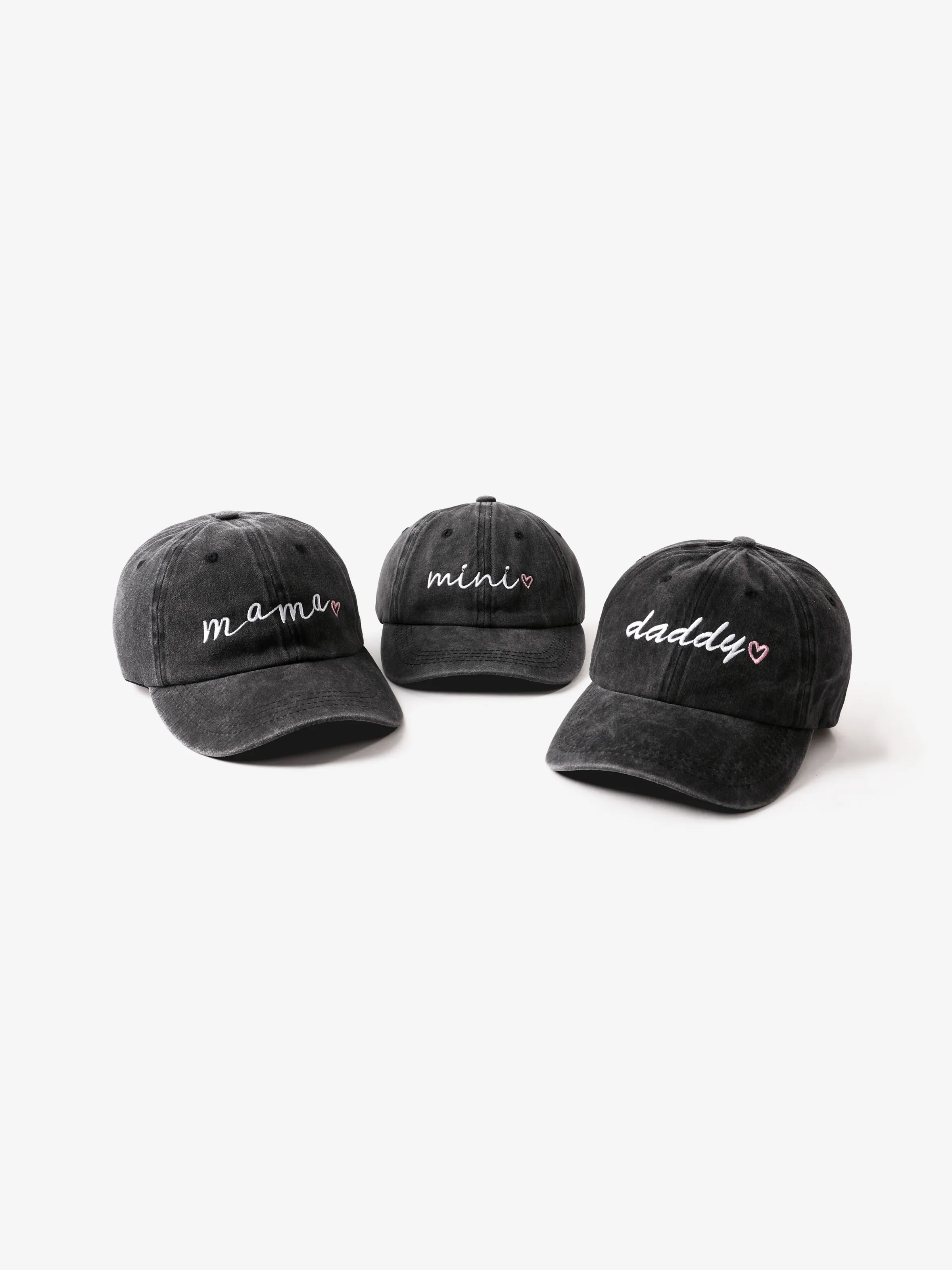 Mommy and Me Heart Pattern Letter Embroidered Casual Hat Baseball Cap 