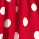 فستان كامي مكشكش منقط بكتف واحد للفتيات الصغيرات أحمر