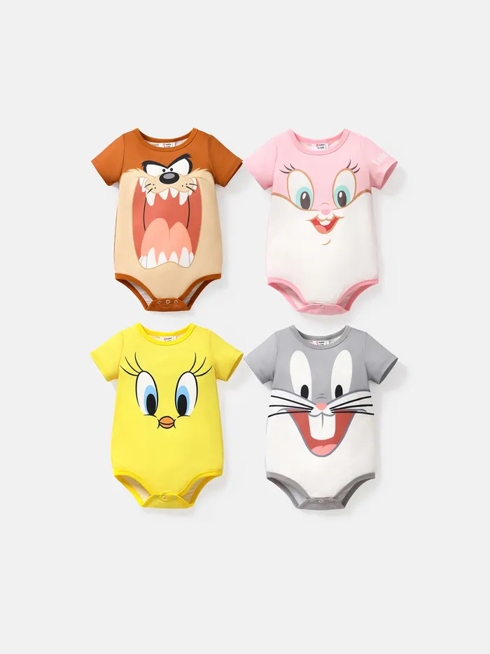 Looney Tunes Baby Boy/Girl Animal Print Short-sleeve Naia™ Romper