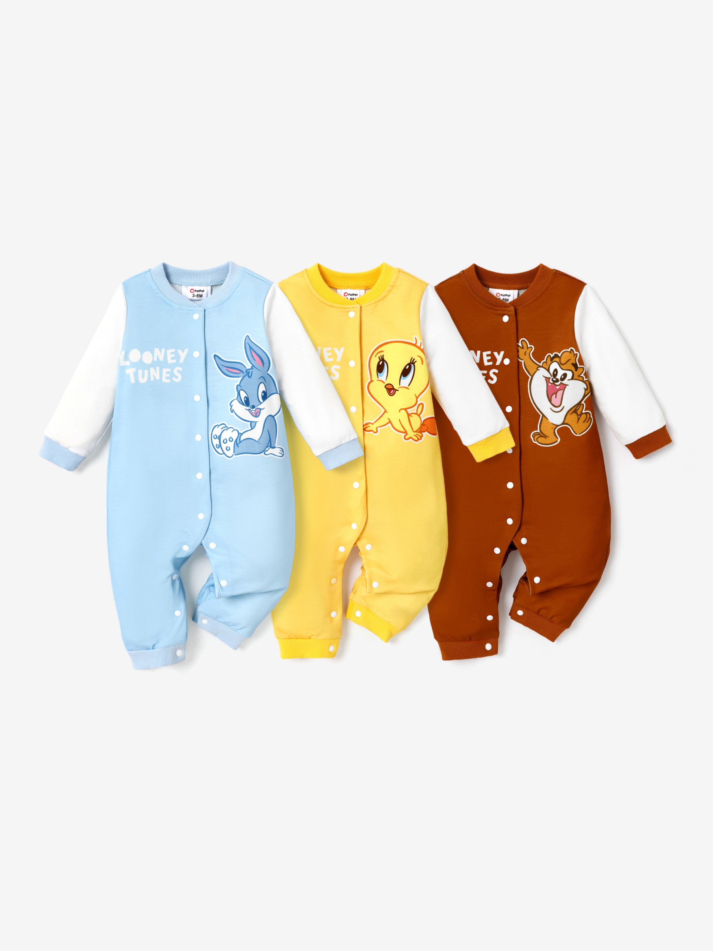 

Looney Tunes Baby Boy/Girl Contrast Color Positioning Printed Romper