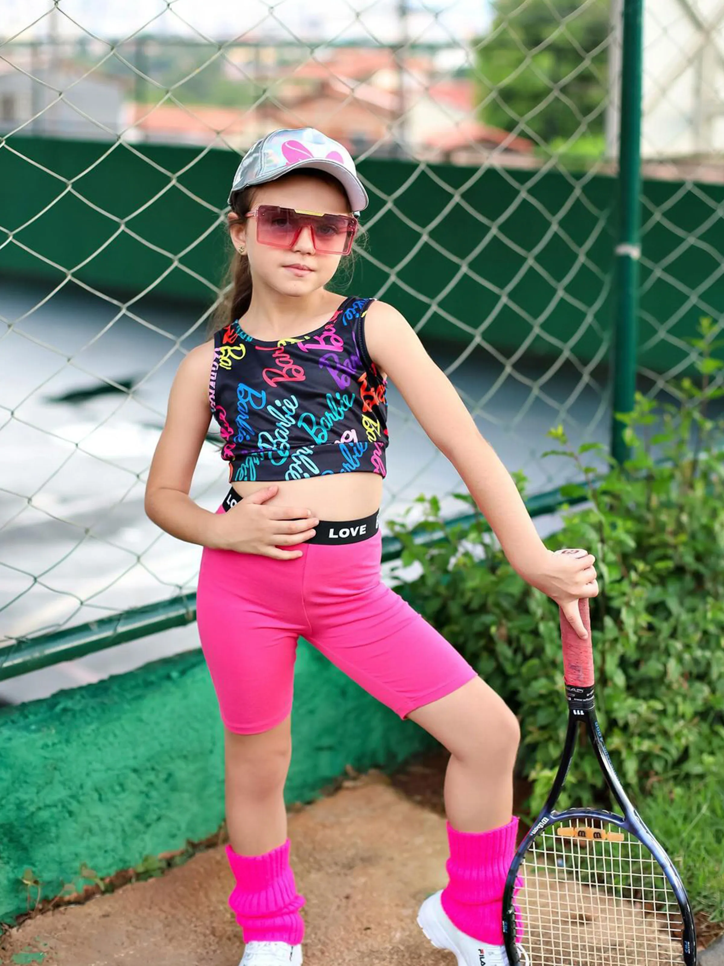 

Barbie 2pcs Sporty Sets for Toddler/Kid Girls with Letter Pattern