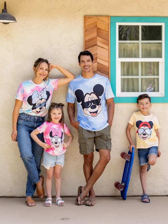 Disney Mickey and Friends Family Matching Character Print Short-sleeve T-shirt