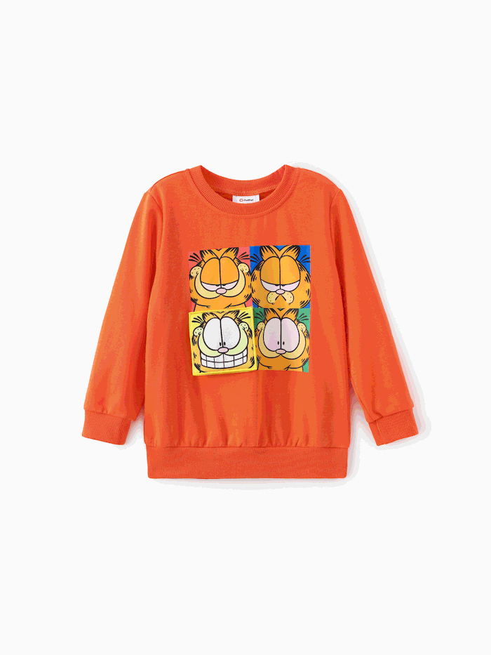 Garfield Toddler/Kid Boy 1pc Funny Face Embroidery Patch Sweatshirt