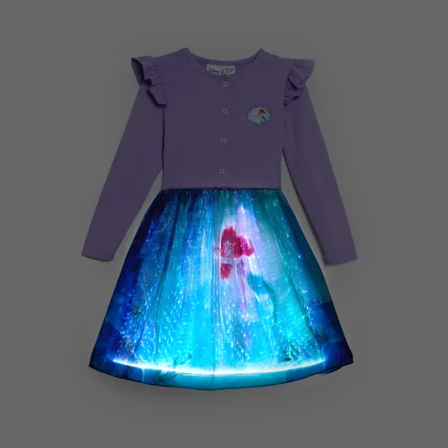 Go-Glow Disney Princess Illuminating Ariel Layered Tulle Dress and Jacket Including Controller (Built-In Battery) Purple big image 1