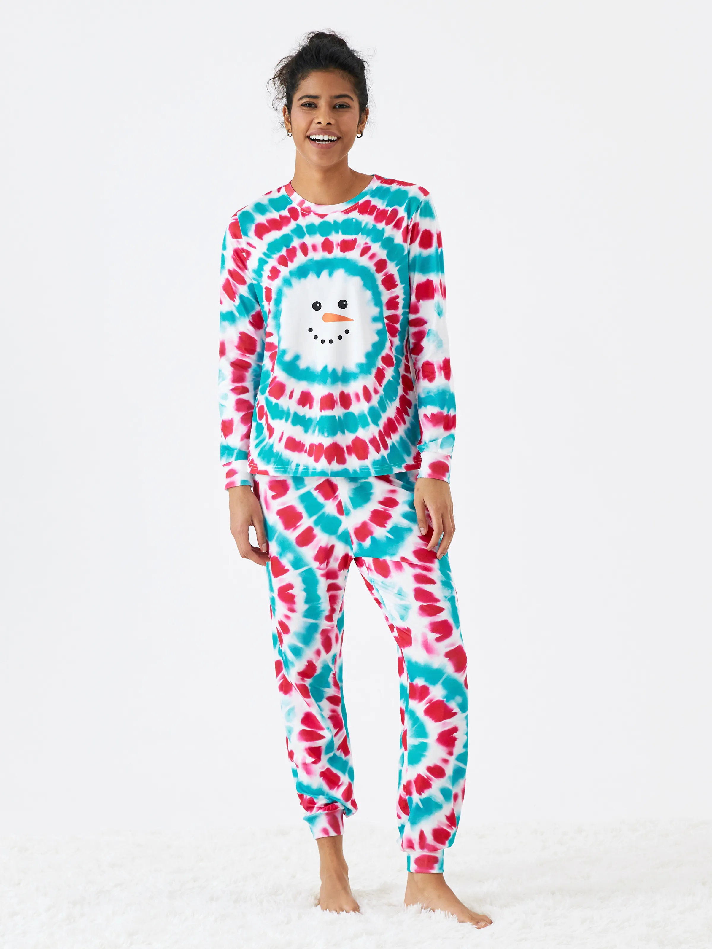 

Christmas Snowman Print Family Matching Colorful Pajamas Sets
