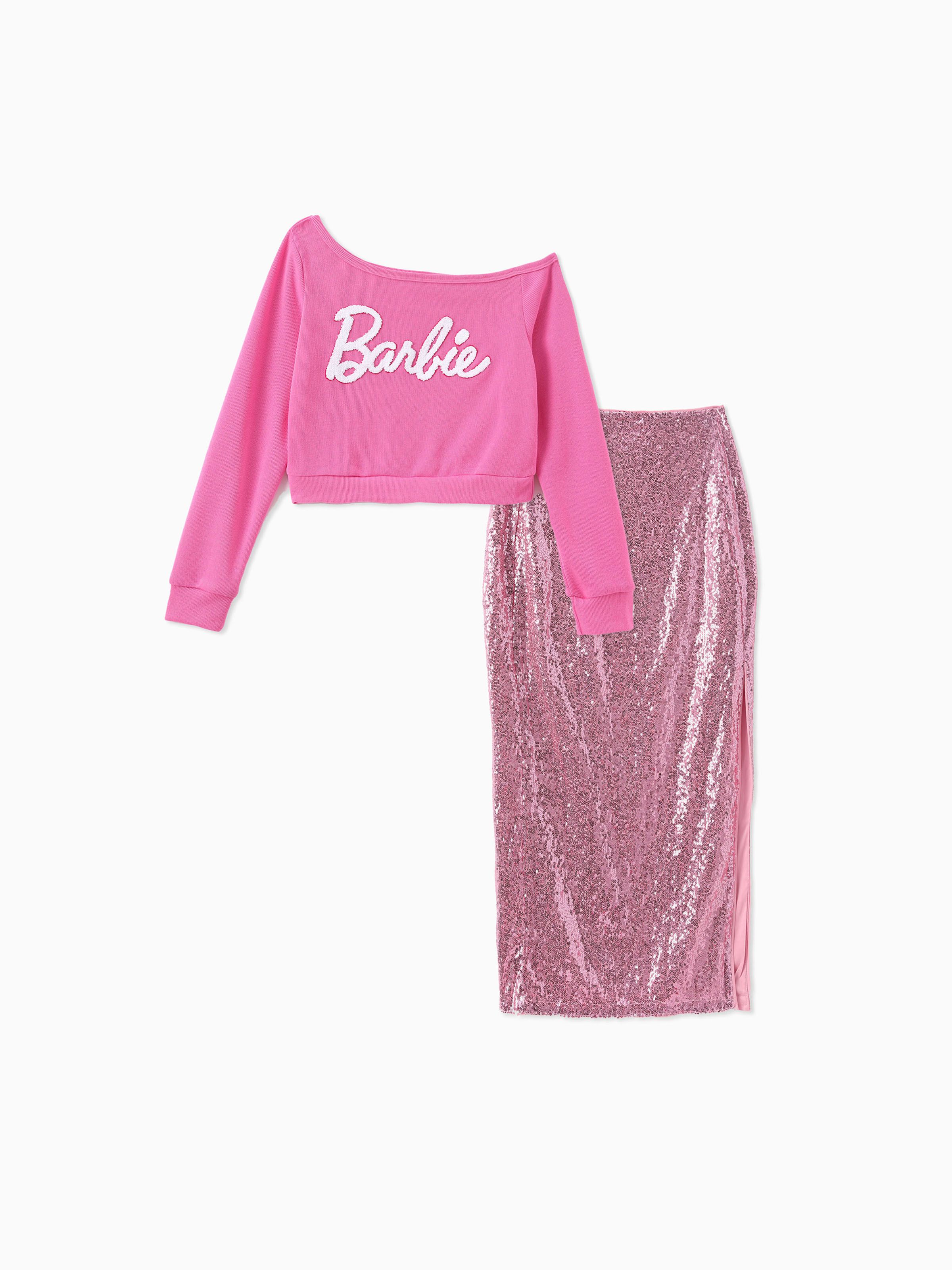 

Barbie Mommy and Me Slanting Front Sweatshirt/ Sequin Maxi Skirt/Jacket/Dress