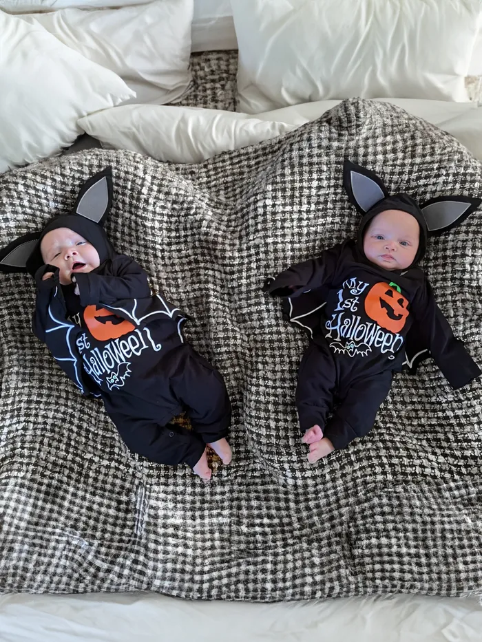 Halloween 2 Stück Baby Unisex Hypertaktil Kindlich Langärmelig Baby-Overalls