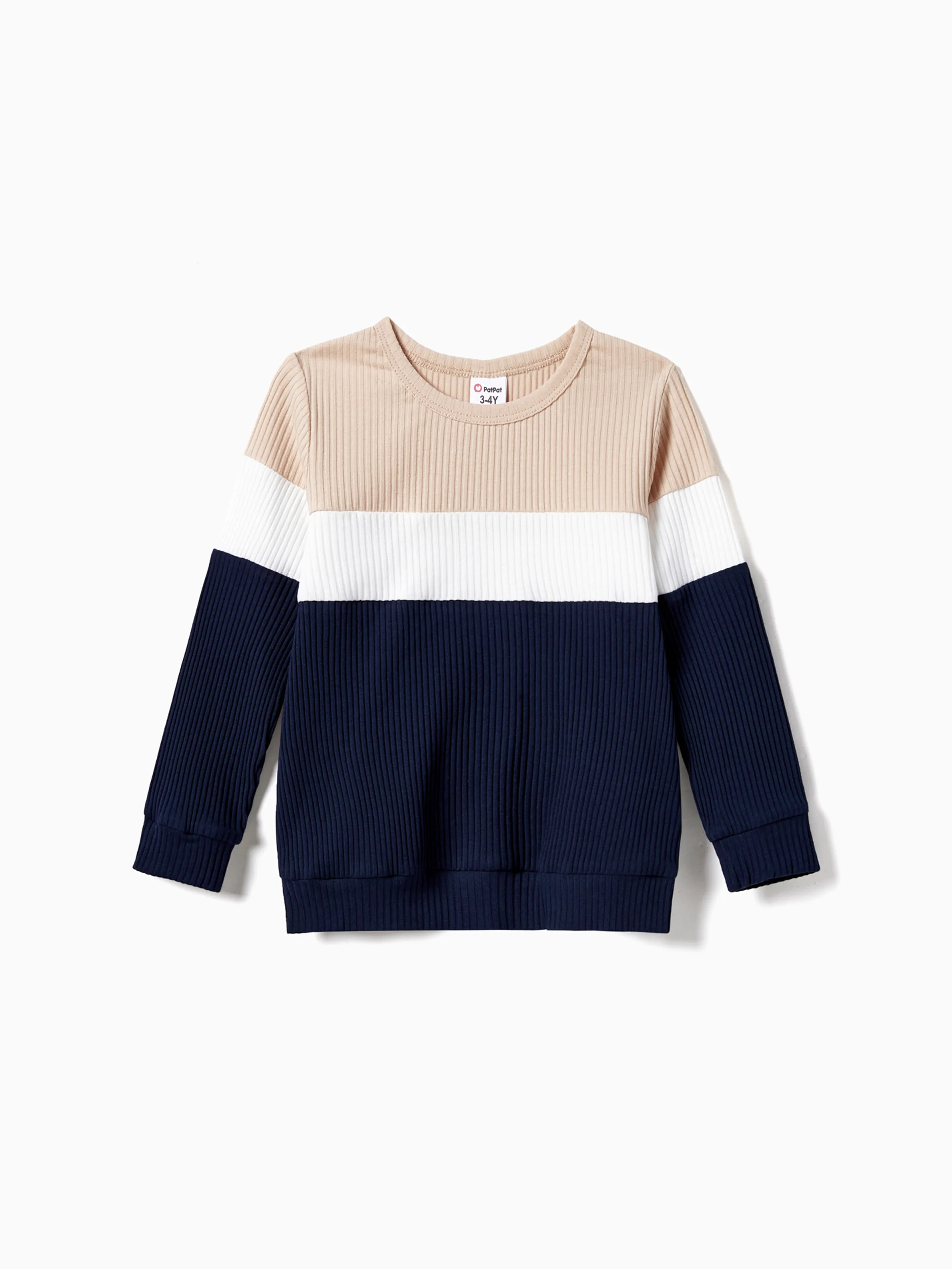 

Family Matching Color-Block Knit Long-Sleeved Dresses And Tops Sets