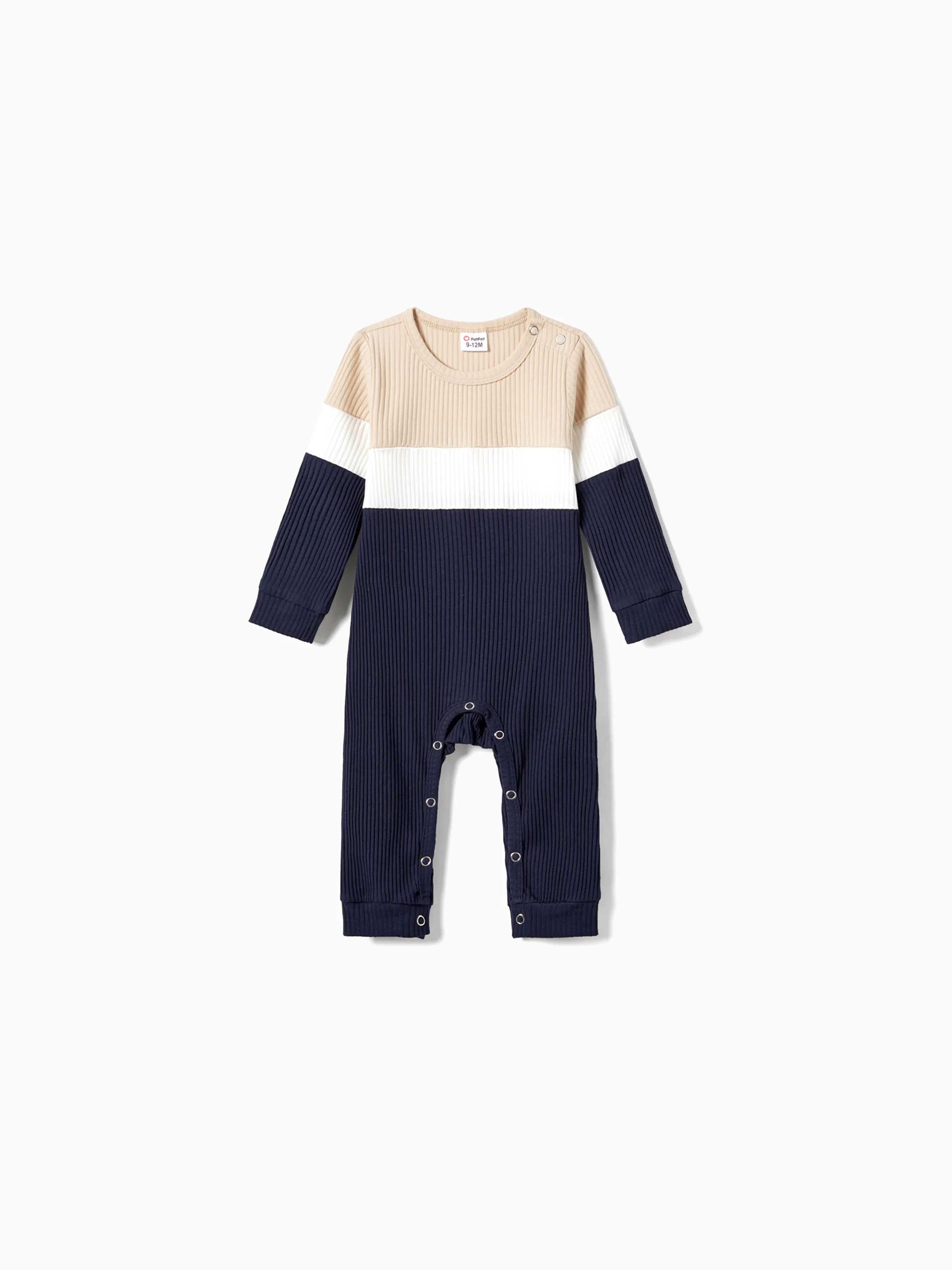 

Family Matching Color-Block Knit Long-Sleeved Dresses And Tops Sets