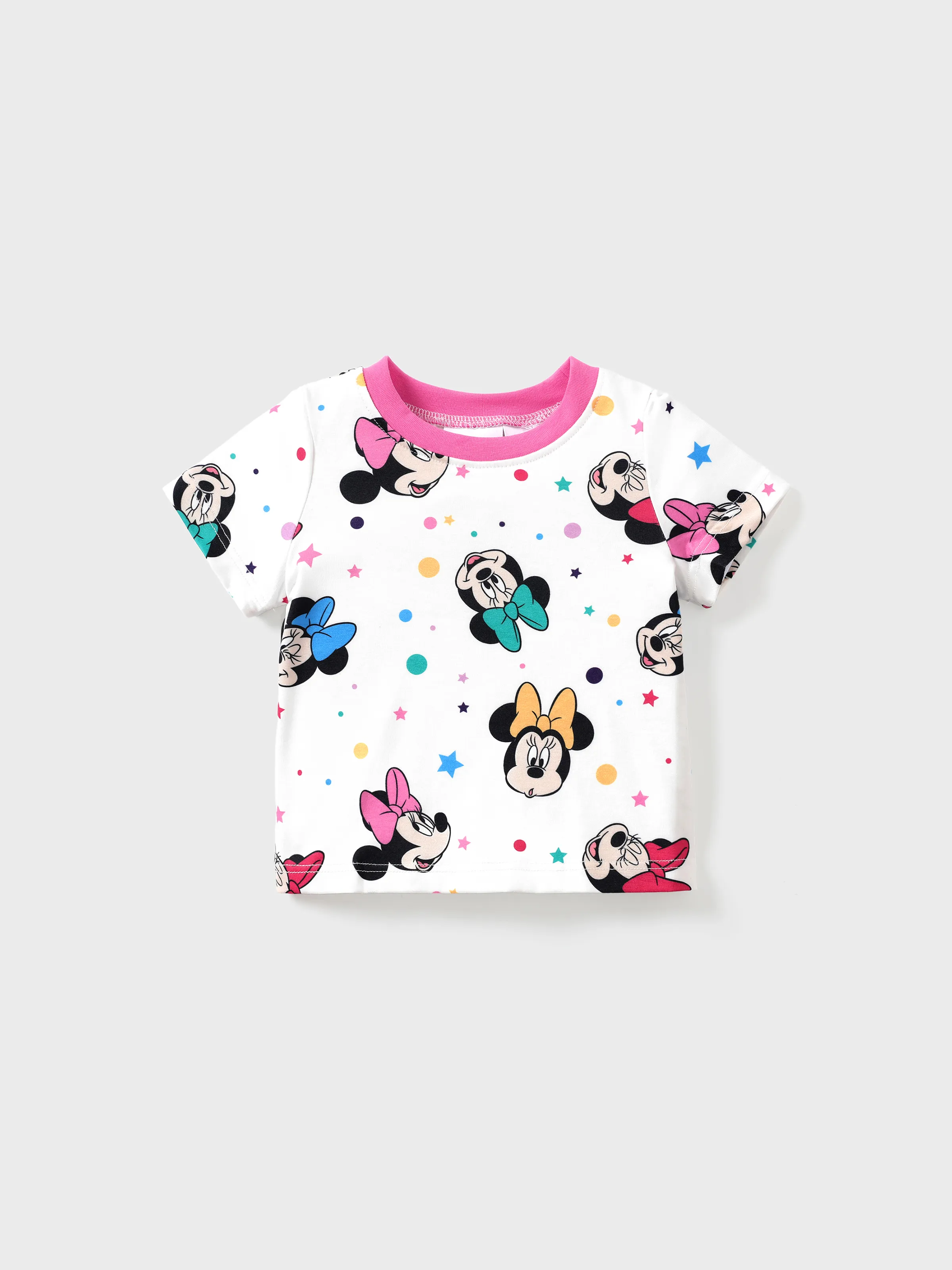 Disney Mickey and Friends Baby Boys/Girls 1pc Naia™ Character All-over Polk Dots Print Short-sleeve Tee
