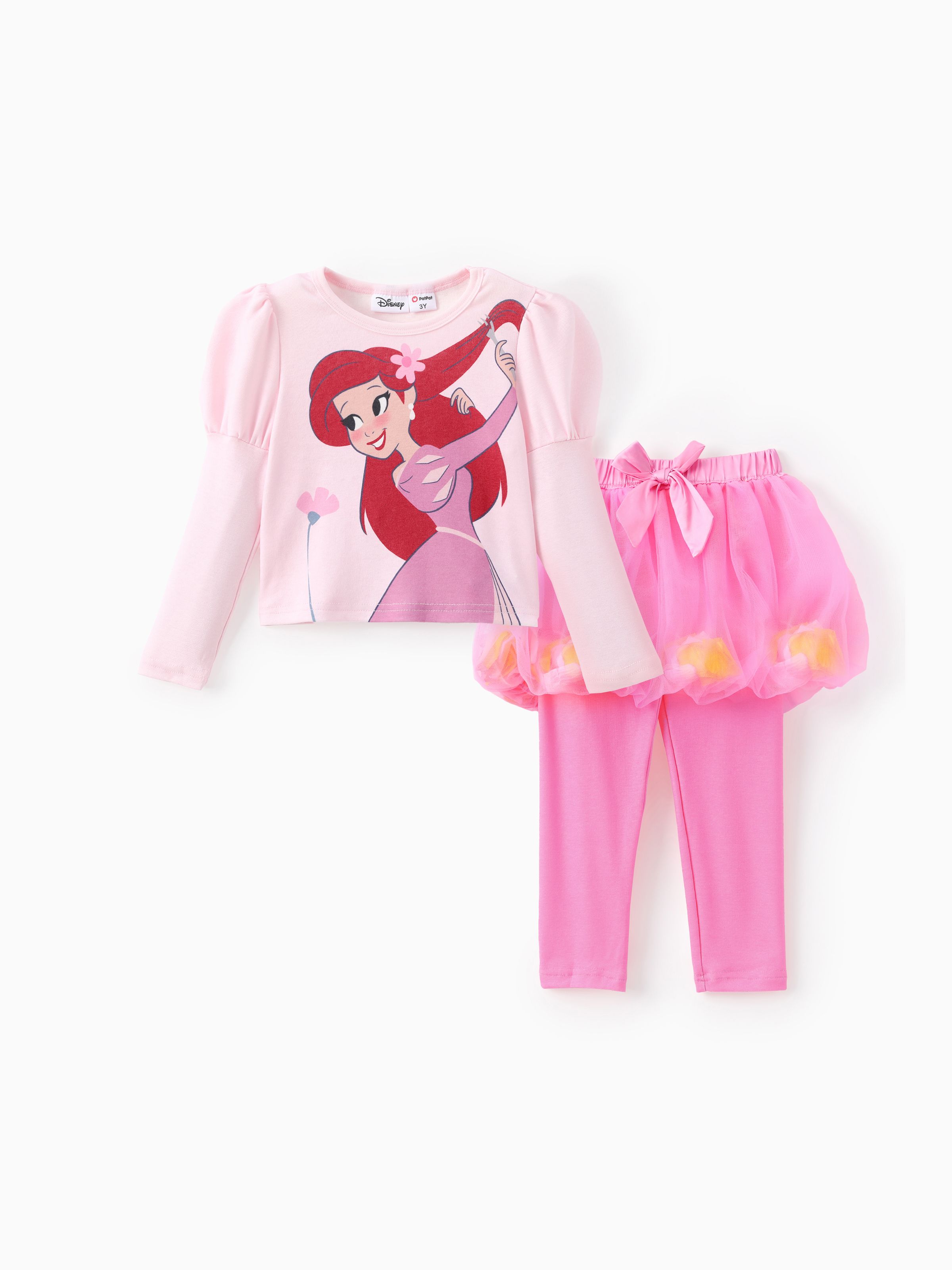 

Disney Princess Toddler Girls 2pcs Naia™ Floral Puff-sleeve T-shirt with Tulle Skirt Leggings Set