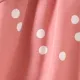 Kid Girl Polka dots Button Design Flutter-sleeve Belted Dress Redbeanpaste
