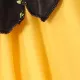 2 Stück Kinder Sets Mädchen Pflanzen und Blumen Hypertaktil Shorts-Anzug gelb