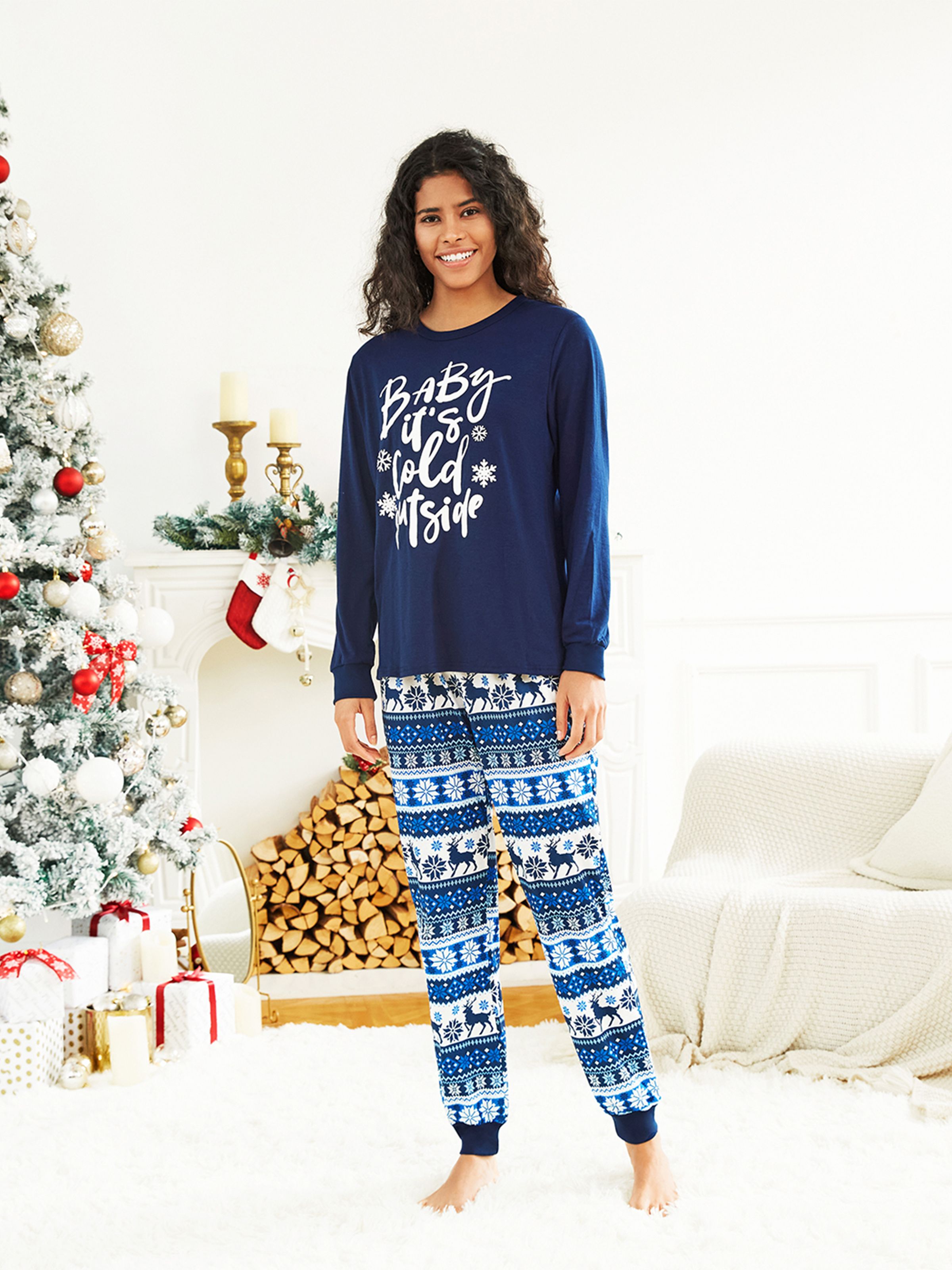 Pyjama 2 Pièces Enfant Garçon/fille – Motif Noël, Manches Longues, Taille 2-10 Ans