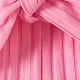 طفلة الوردي مطرز الأزهار زين رومبير مضلع حزام الأكمام نفخة زهري