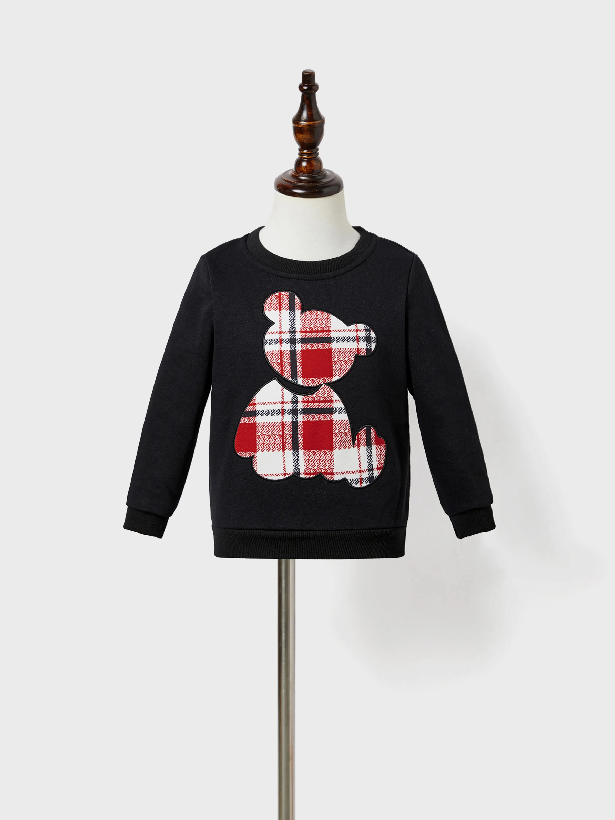 

Family Matching Casual Long-sleeve Color-block Tops & Grid/Houndstooth Belted Dresses Sets