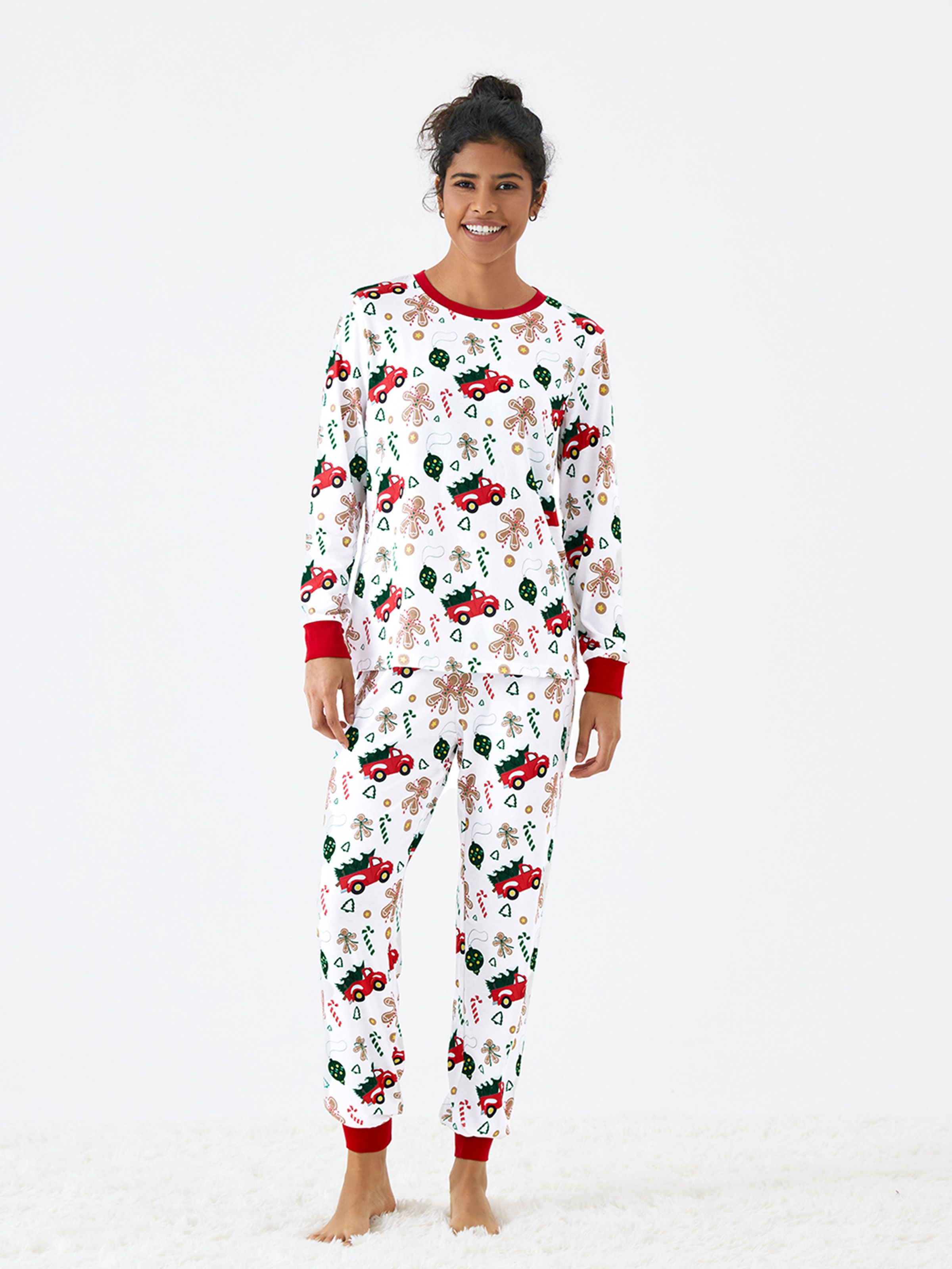 

Christmas Family Look Medium Thickness Pajamas Set (2-Piece) in Polyester/Spandex Blend