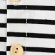 100% Cotton Striped Short-sleeve Baby Romper Black/White