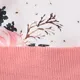 3pcs Floral Print Ruffle Decor Long-sleeve Baby Set Pink