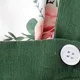 3pcs Floral Print Ruffle Decor Long-sleeve Baby Set Dark Green