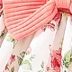 2pcs Baby 95% Cotton Ribbed Long-sleeve Ruffle Bowknot Splicing Floral Print Dress with Headband Set Pink