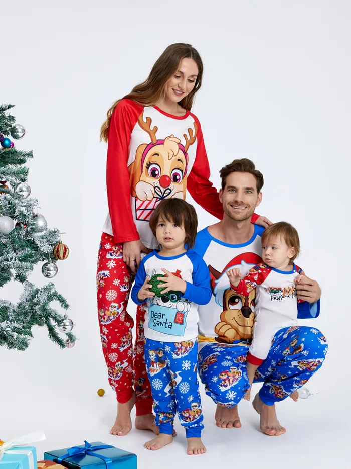 Patrulla de cachorros Navidad Looks familiares Perro Manga larga Conjuntos combinados para familia Pijamas (Flame Resistant)