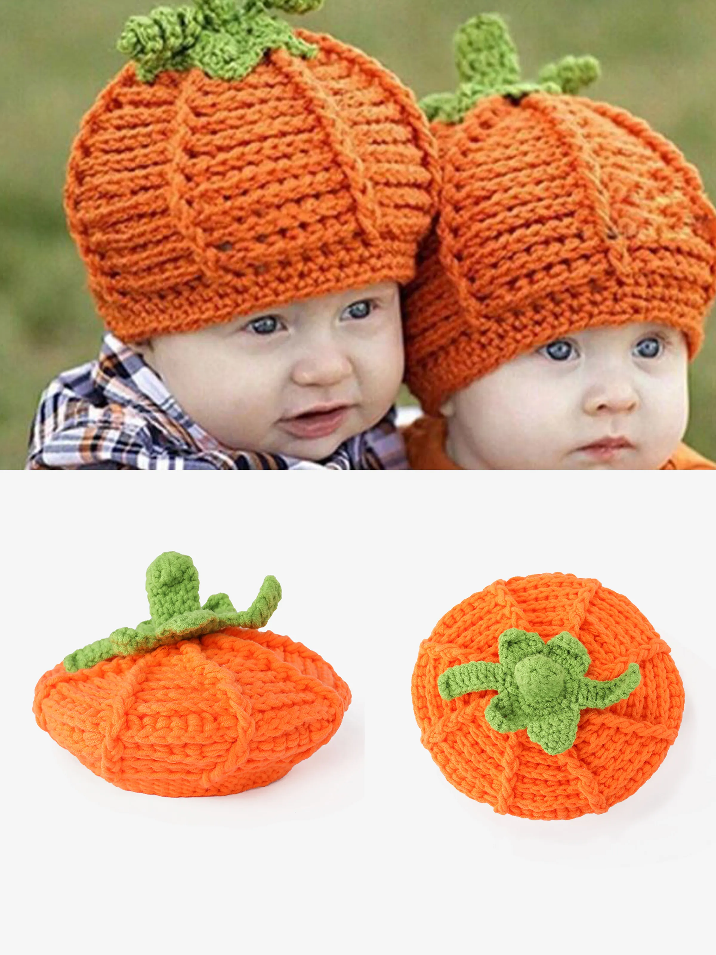 

Baby/toddler childlike Halloween Pumpkin Hand Knitted Hat