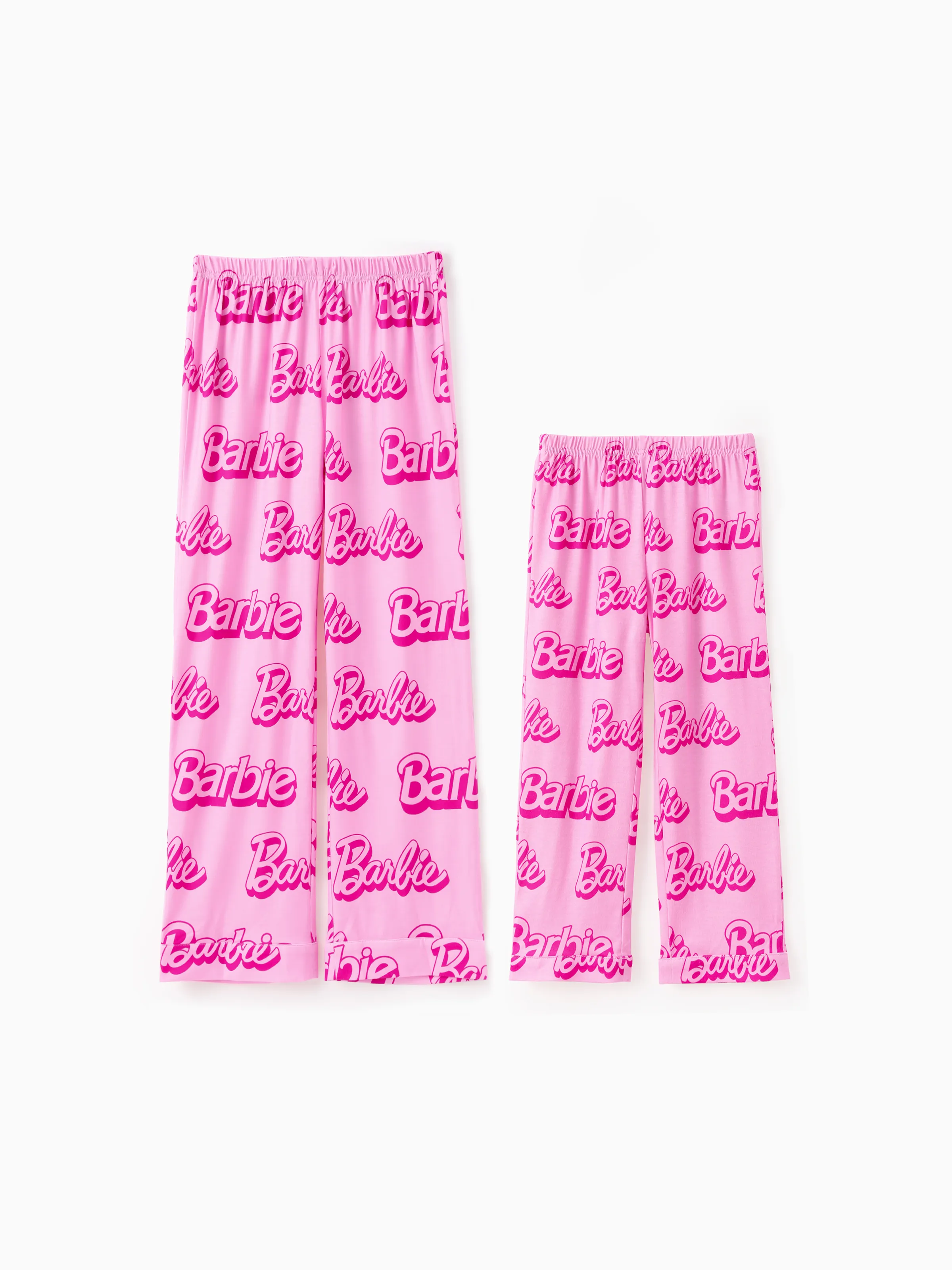 Barbie Mommy & Me Girl 1pc Pantalones Rosa Clásico Barbie Letras (Resistente al Fuego)