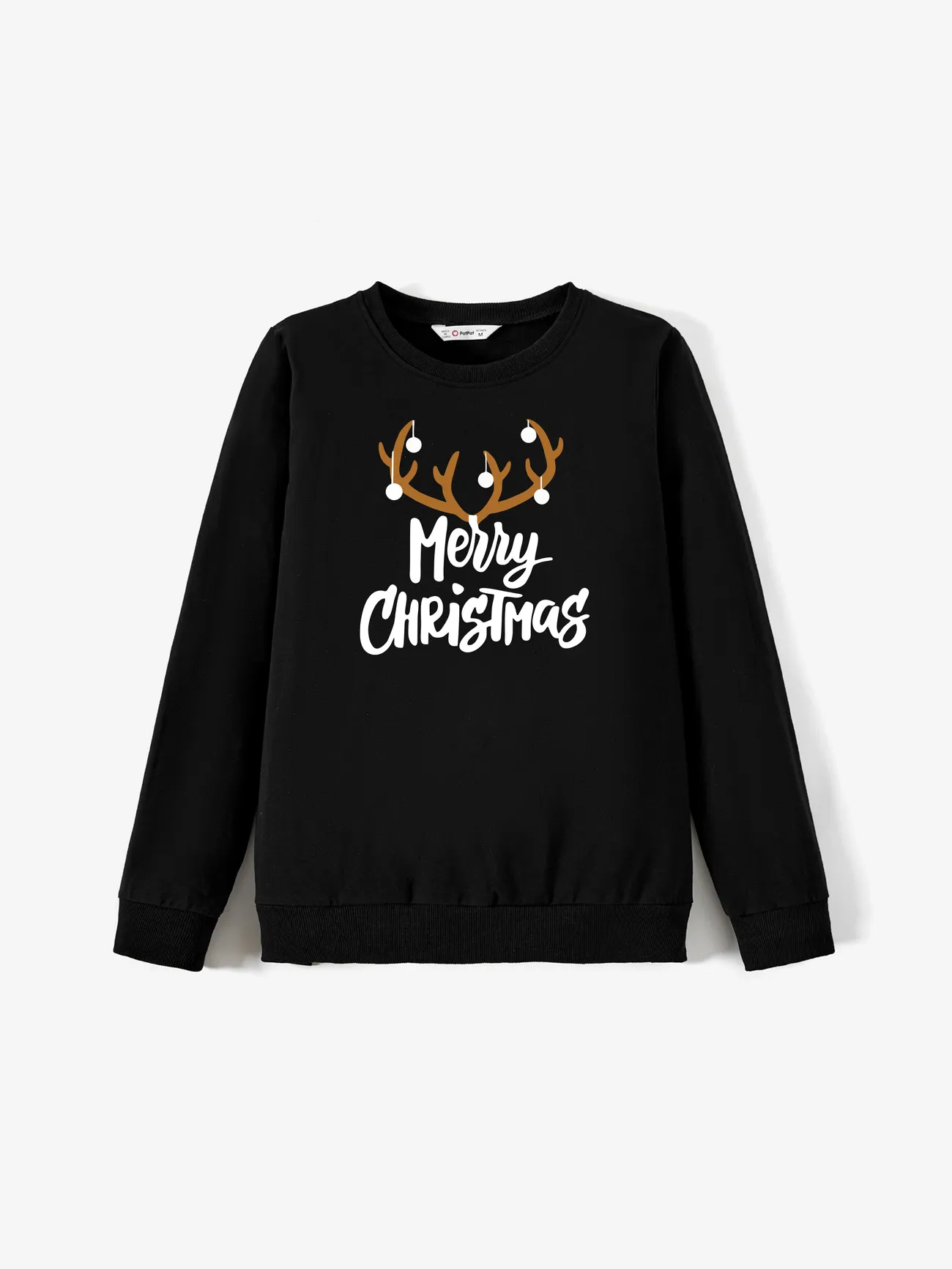 

Christmas Family Matching Long Sleeves Merry Christmas Reindeer Horn Design Tops