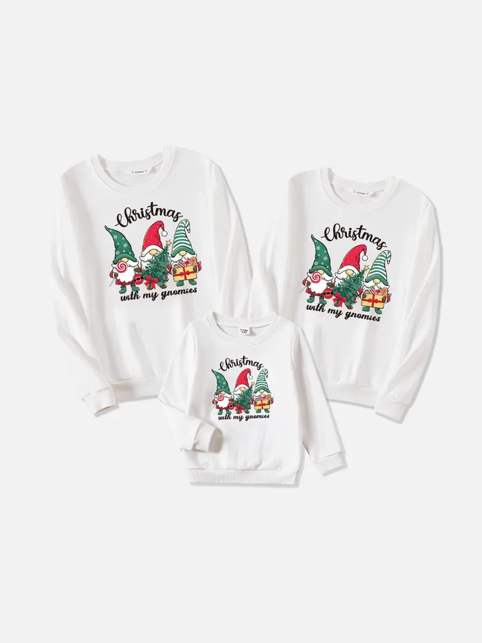 Weihnachten Familie Passende Tops Weihnachten mit meinen Gnomen Langarm Grafik Sweatshirt