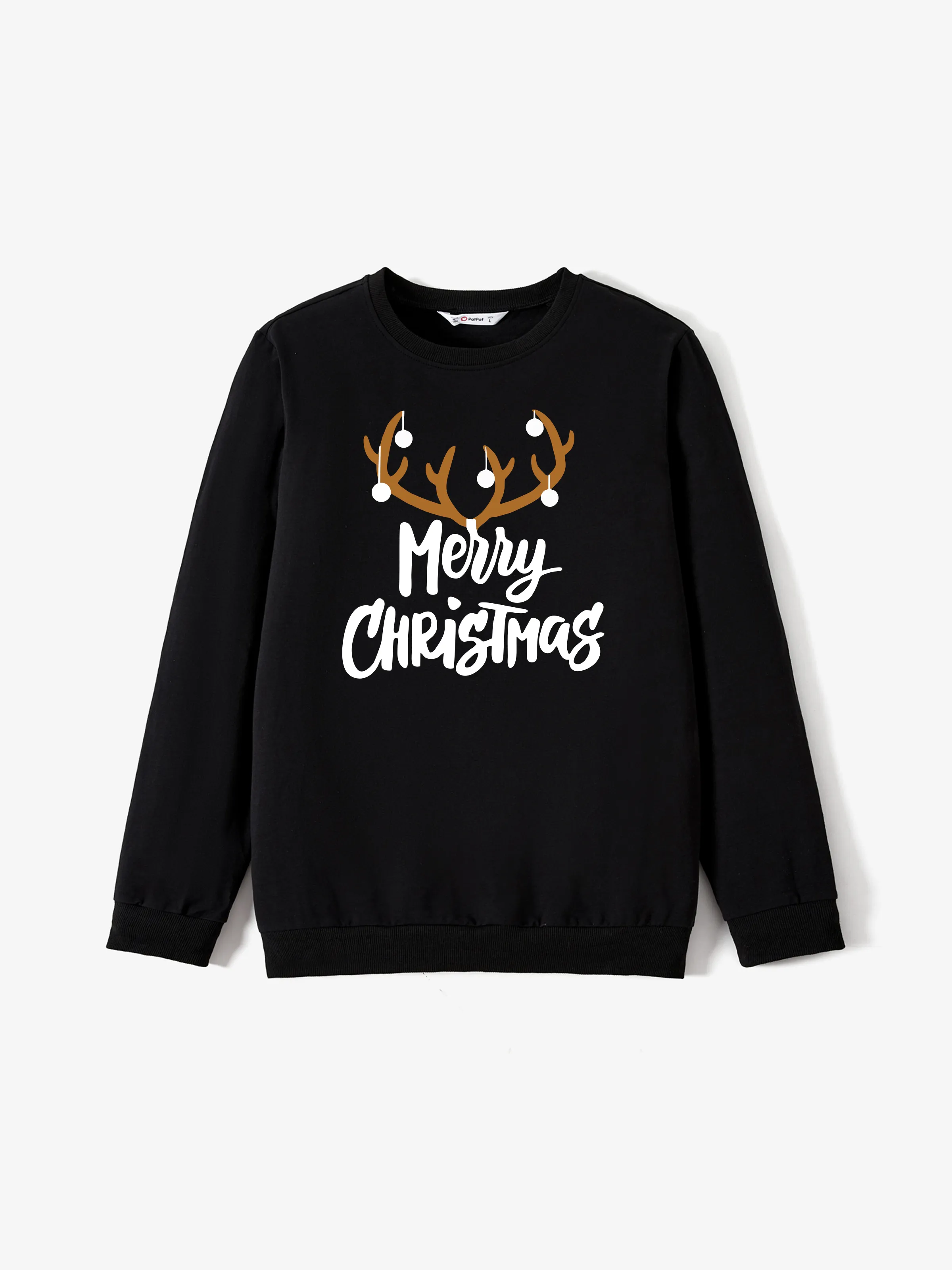 

Christmas Family Matching Long Sleeves Merry Christmas Reindeer Horn Design Tops