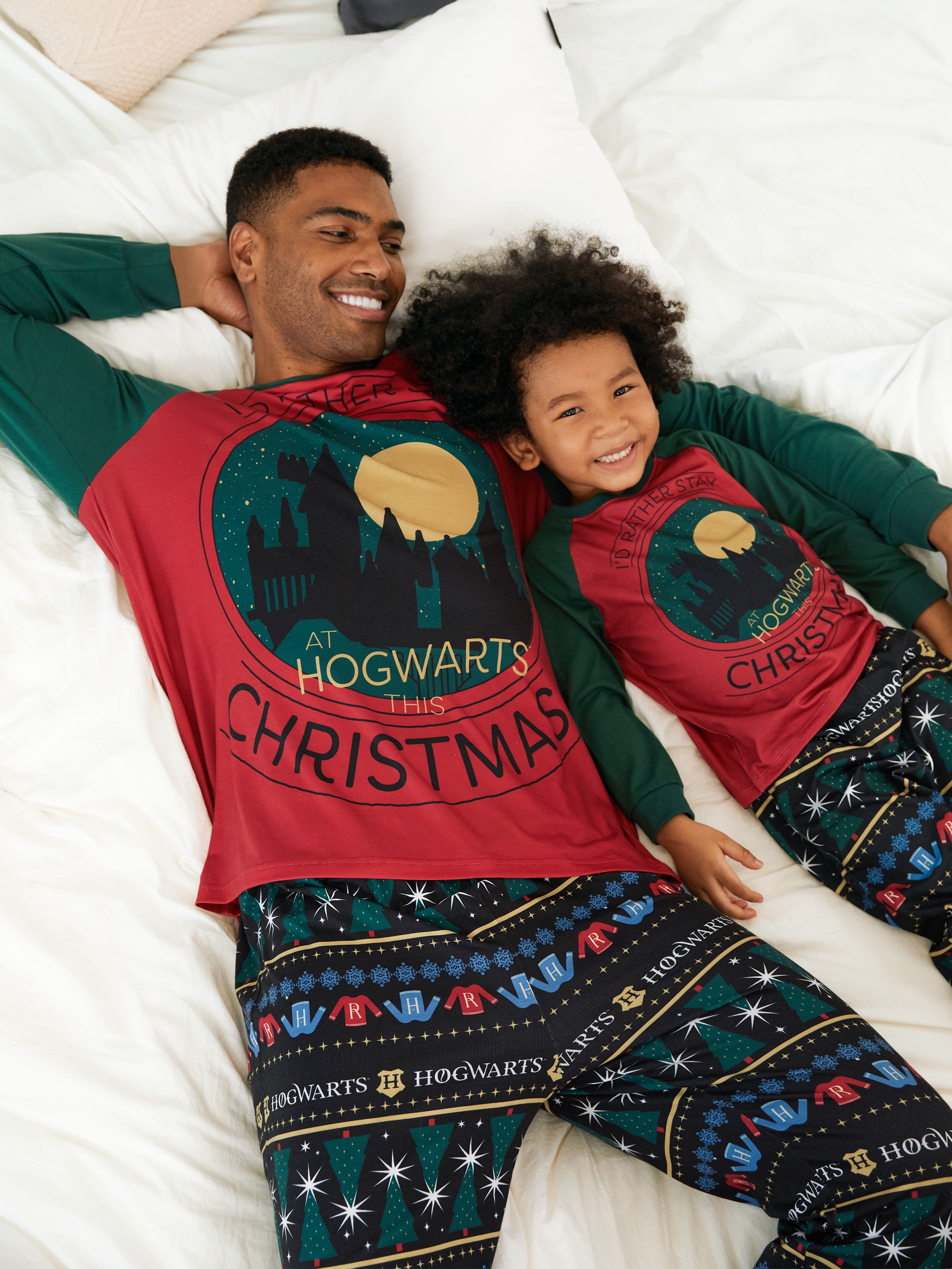 Harry Potter Pajamas Family Christmas PJs Sets Green Raglan Sleeve