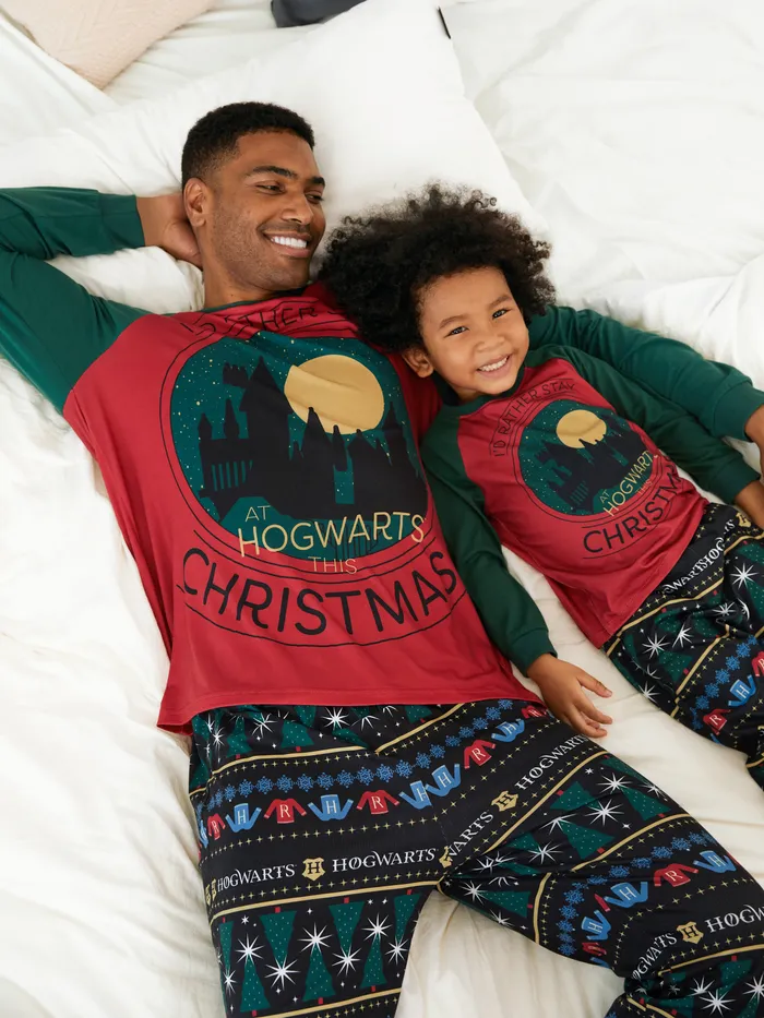 Harry Potter Weihnachten Familien-Looks Langärmelig Familien-Outfits Pyjamas (Flame Resistant)