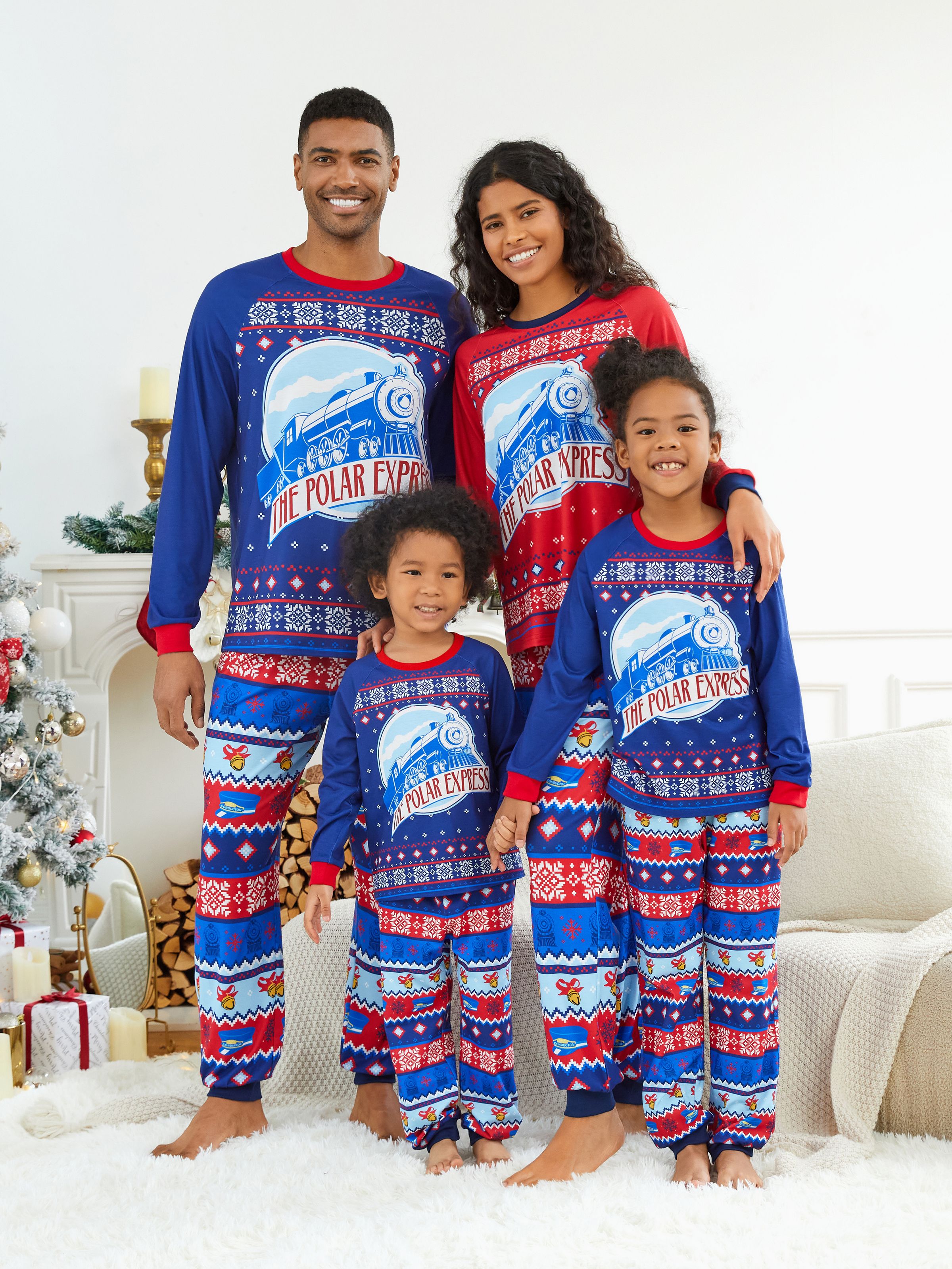 

The Polar Express Christmas Family Matching Big Graphic Allover Pajamas (Flame Resistant)