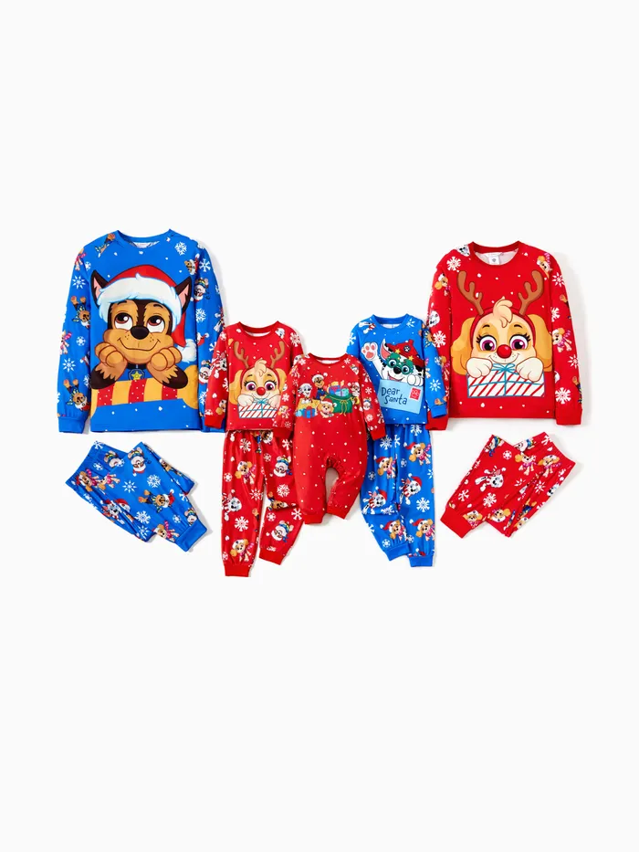 PAW Patrol Weihnachten Große Grafik Familie Passende Pyjama-Sets (schwer entflammbar)