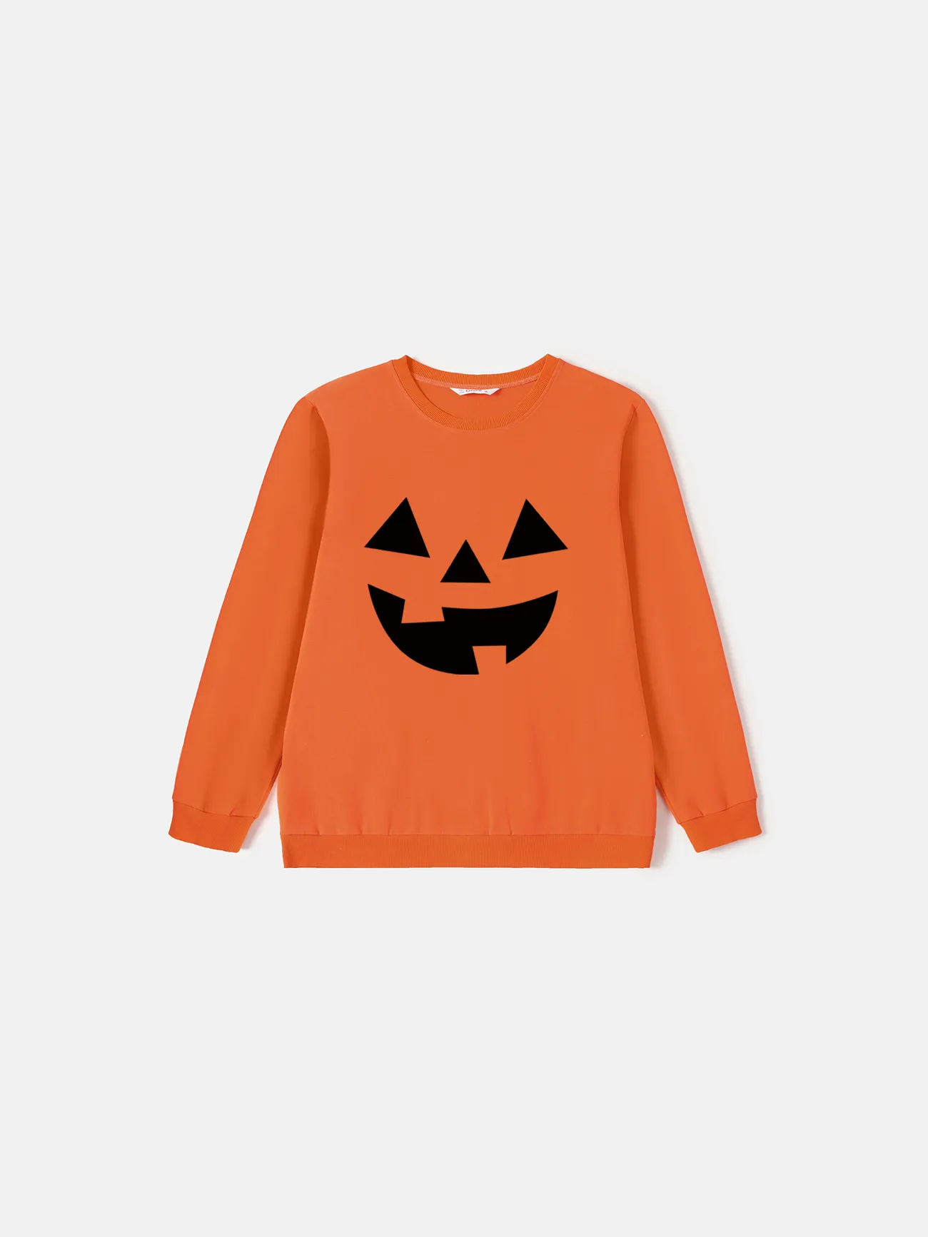 

Halloween Family Tops Orange Pumpkin Spooky Smile Face Sweatshirt