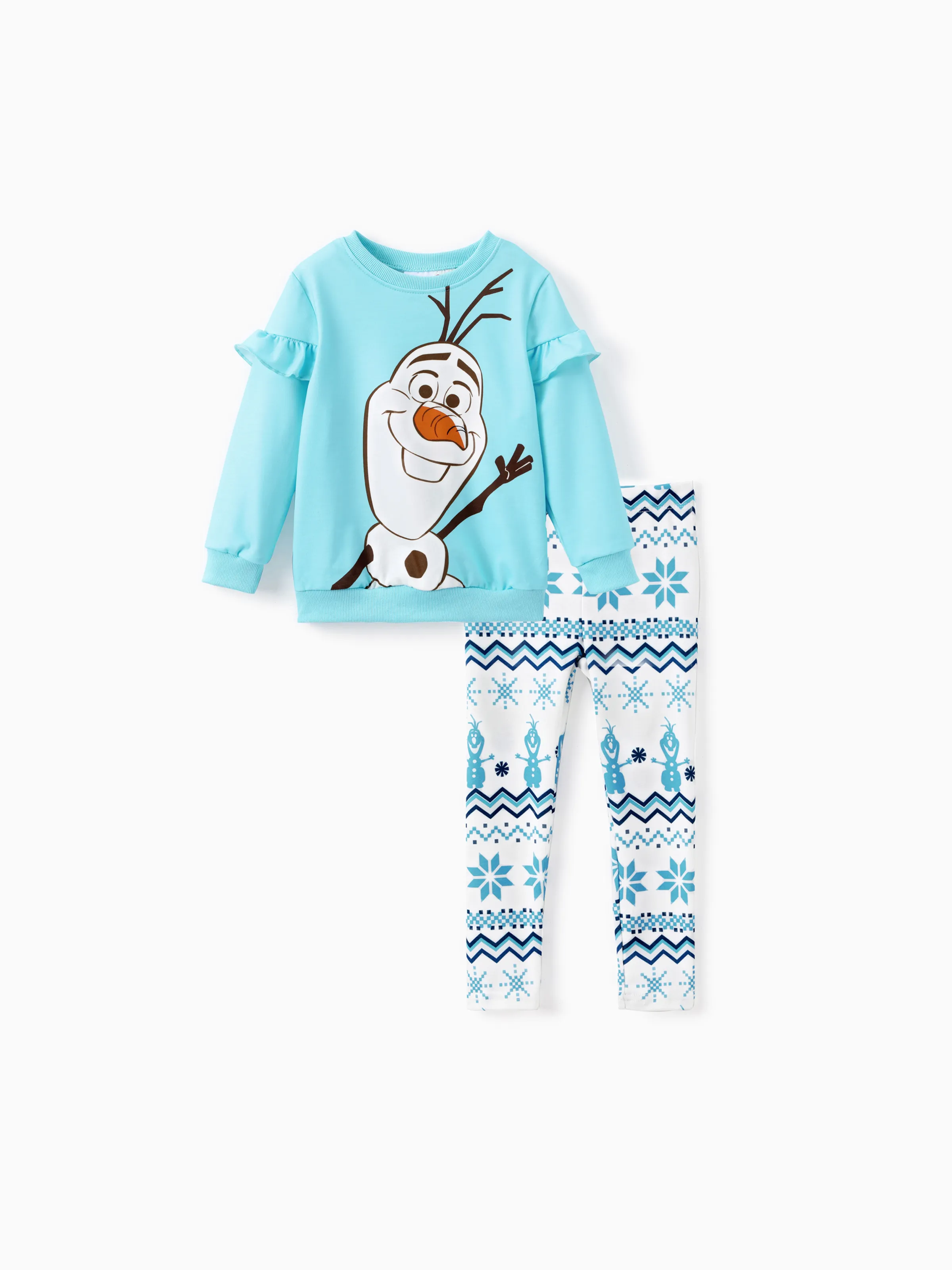 

Disney Frozen Toddler Girls Elsa 2pcs Floral Flutter-sleeve Sweatshirt with Leggings Set