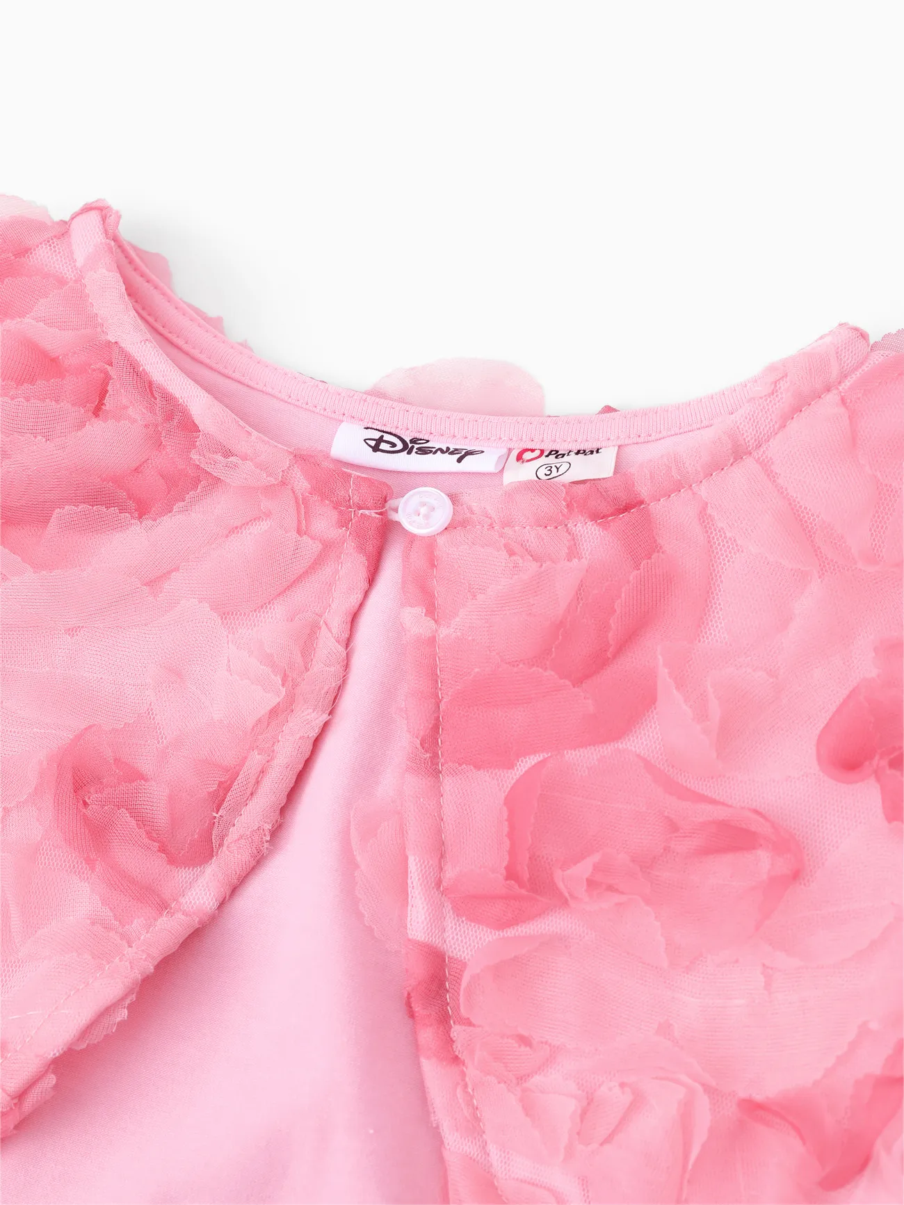 Pink - Disney Princess Toddler Girl 2pcs Ariel Floral Mesh Open Front Crop Jacket with Dress - image 5